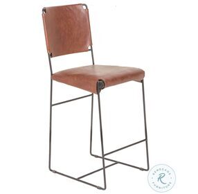 Melbourne Tobacco Leather Industrial Modern Counter Height Stool