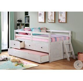 Anisa Wire Brushed White Twin Loft Bed