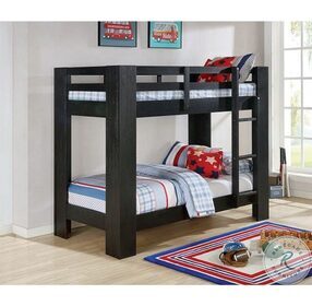 Suzie Wire Brushed Black Twin Over Twin Bunk Bed