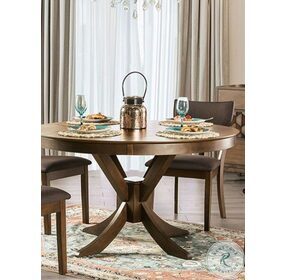 Marina Walnut Round Dining Room Set
