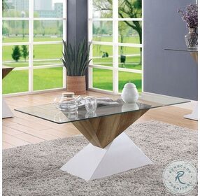 Bima White And Natural Tone Occasional Table Set