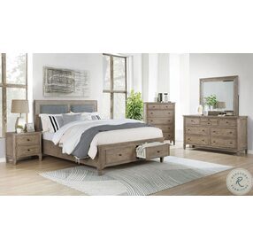 Anneke Wire Brushed Warm Gray California King Panel Storage Bed