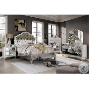Eliora Silver Upholstered Queen Panel Bed