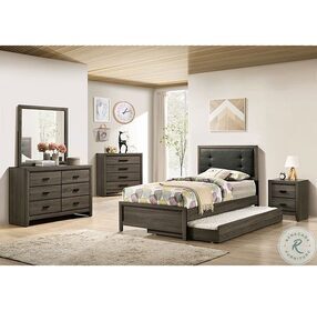 Roanne Gray Twin Panel Bed With Trundle