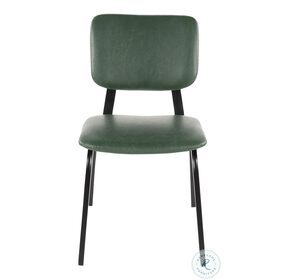 Foundry Black Metal And Green Faux Leather Dining Chair Set Of 2