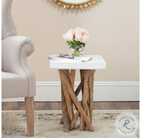 Hartwick White Branched Side Table