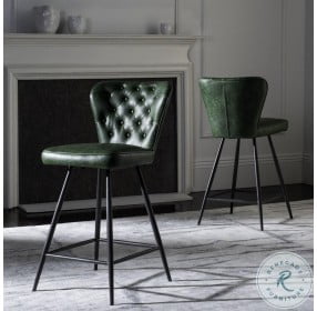 Ashby Green 26" Modern Tufted Swivel Counter Height Stool Set Of 2