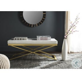 Acra White Crocodile And Gold Bench