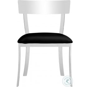 Abby Chrome And Black Polyurethane 19" Side Chair Set Of 2