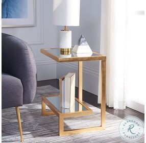 Kennedy Gold And Mirror Top Gold Accent Table