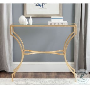 Alphonse Gold And Glass Console Table