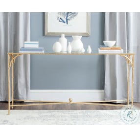 Maurice Gold And Glass Console Table