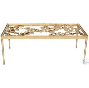 Otto Gold And Glass Ginkgo Leaf Cocktail Table