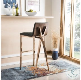 Mckay Ash Green And Copper Bar Stool