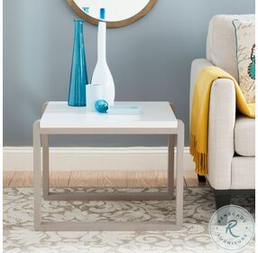 Bartholomew White And Gray Lacquer End Table