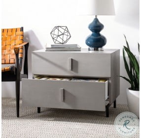 Herschel Gray And Black Lacquer Two Drawer Cabinet