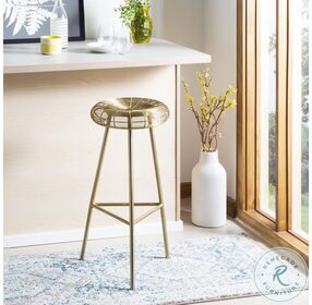 Addison Gold Wire Weaved Contemporary Bar Stool