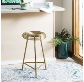 Addison Gold Wire Weaved Contemporary Counter Height Stool