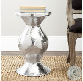 Astrid Silver Small Hammered Stool