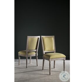 Buchanan Spring Green And Rustic Gray 19" French Brasserie Linen Side Chair Set Of 2