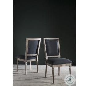 Buchanan Charcoal And Rustic Gray 19" French Brasserie Linen Side Chair Set Of 2