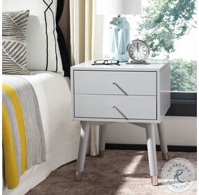 Lyla Gray And Silver Cap Nightstand