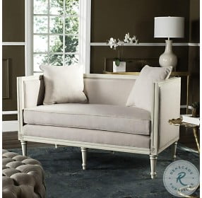 Leandra Beige And Antique Beige French Country Settee