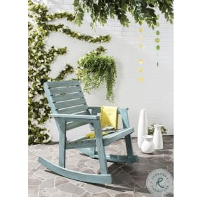 Alexei Beach House Blue Outdoor Rocking Chair