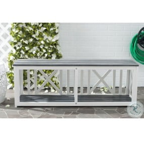 Branco White And Ash Gray Outdoor Bench