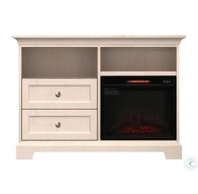 Beige 2 Drawer 46" Right Fireplace TV Console