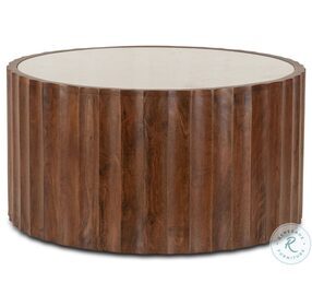 Lisbon White Marble And Warm Brown Occasional Table Set