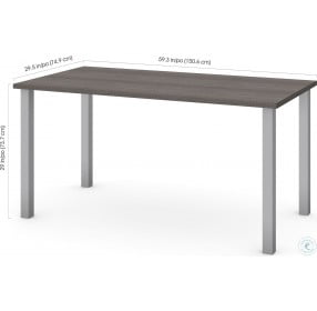 Bark Gray 60" Square Metal Legs Desk
