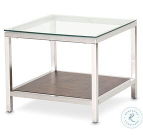 Diversey Silver Glass Top End Table