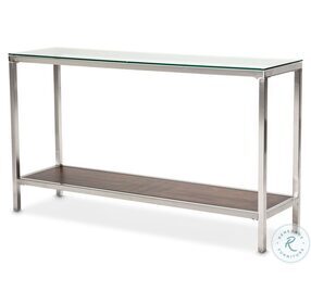 Diversey Silver Glass Top Console Table