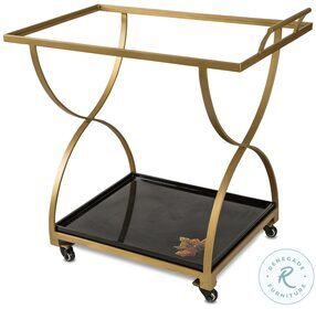 Illusions Gold And Black Serving Cart