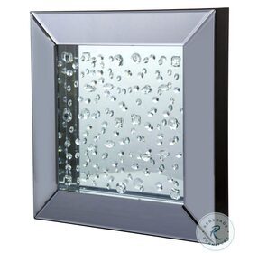 Montreal Silver Square Wall Mirror with Crystals