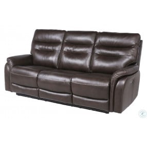 Fortuna Coffee Leather Power Reclining Living Room Set with Power Headrest And Footrest