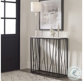 Reed Dark Iron and neutral Ivory Console Table