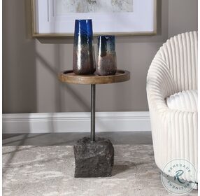 Horton neutral and Aged Iron Accent Table