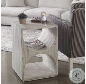 Hans Distressed Ivory Side Table