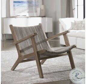 Aegea Neutral Beige and Light Gray Accent Chair