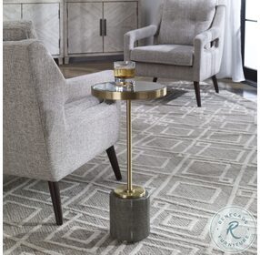 Laurier Brushed Brass Accent Table