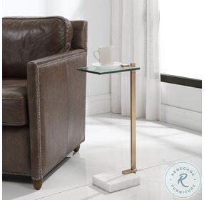 Butler Brushed Brass Accent Table