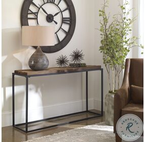 Holston Satin Black and neutral Console Table