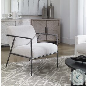 Brisbane Ivory and Warm Gray Accent Chair