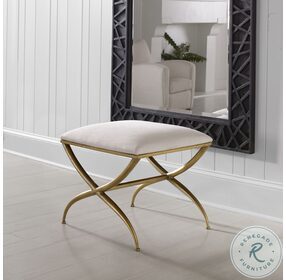 Crossing Gold Leaf and White Small Bench
