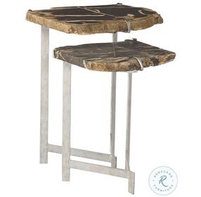 Ardelle Natural And Matte Silver Nesting Tables Set Of 2