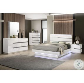 Paradox White Queen Panel Bed