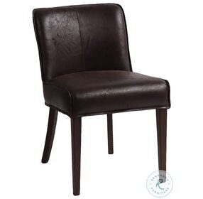 Avery Dark Cocoa Leather Dining Chair Set Of 2