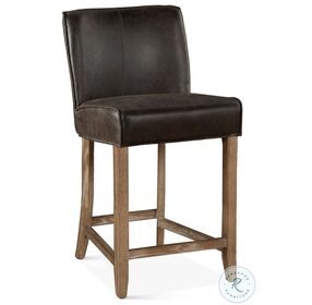 Avery Dark Brown Leather Counter Height Stool